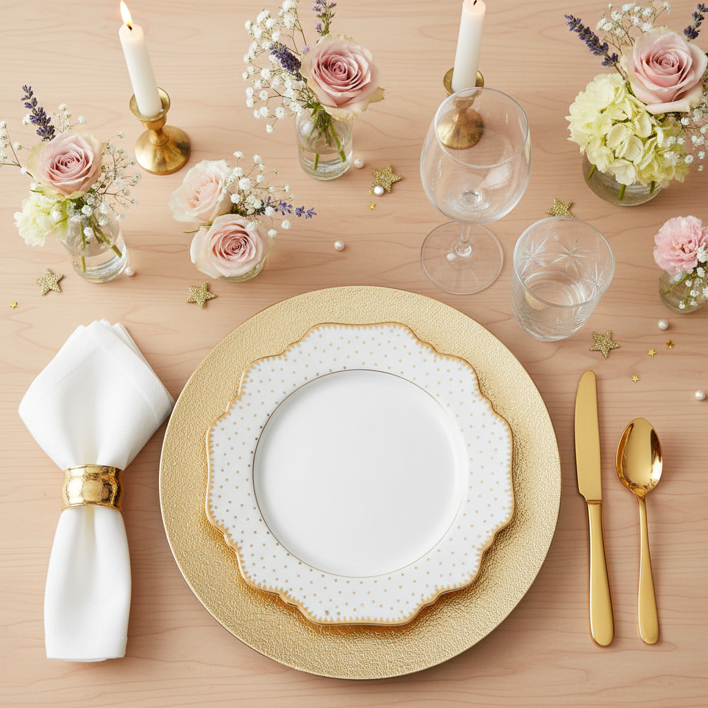 Antique Polka Dinner Plate