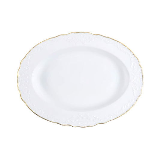 Simply Anna White & Gold - Oval Platter