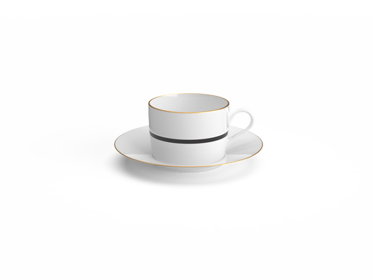 Teatro Black - Tea Cup & Saucer