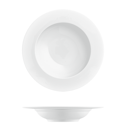 Datum Satin White Rimmed Soup Bowl