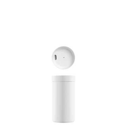 Datum Satin White Thermal Travel Mug