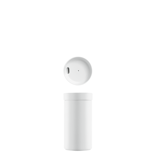 Datum Satin White Thermal Travel Mug