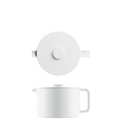 Datum Satin White Teapots with Strainer