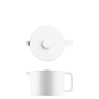 Datum White Teapots with Strainer