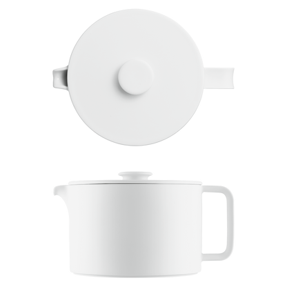 Datum Satin White Teapots with Strainer