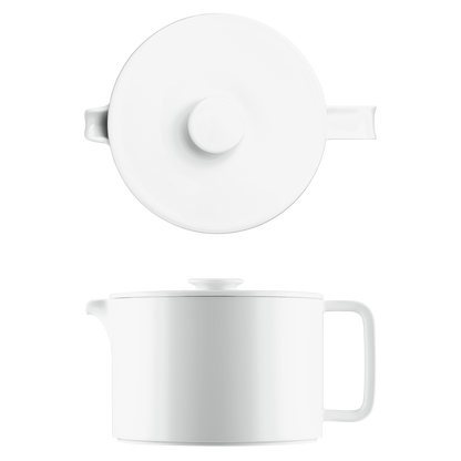Datum White Teapots with Strainer