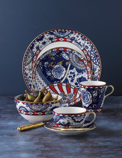 Victoria's Garden Blue & Red Dinnerware