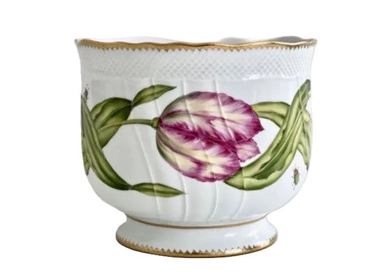 Hand Painted Round Cachepots, Large