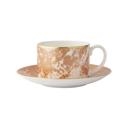 Crushed Velvet Copper Tea Cup & Saucer