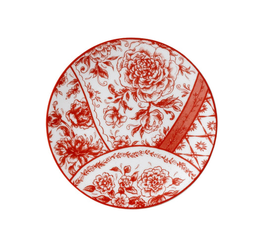 Victoria's Garden Red Bread & Butter Plate