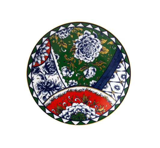 Victoria's Garden Blue, Green & Red Bread & Butter Plate