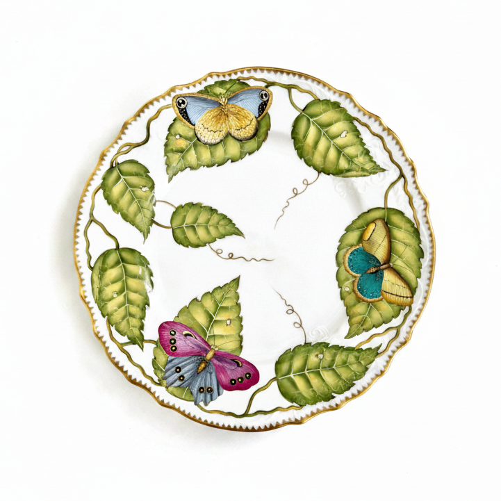 Exotic Butterflies Hand Painted Dinnerware