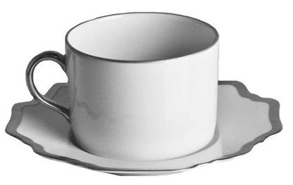 Antique Platinum Tea Cup & Saucer