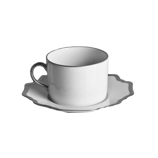 Antique Platinum Tea Cup & Saucer