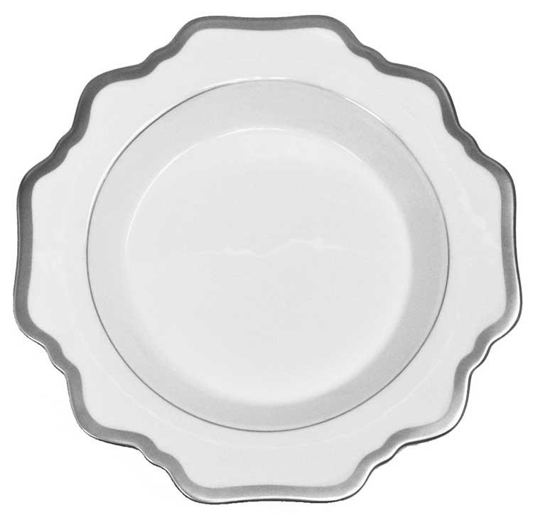 Antique Platinum Rim Soup Bowl