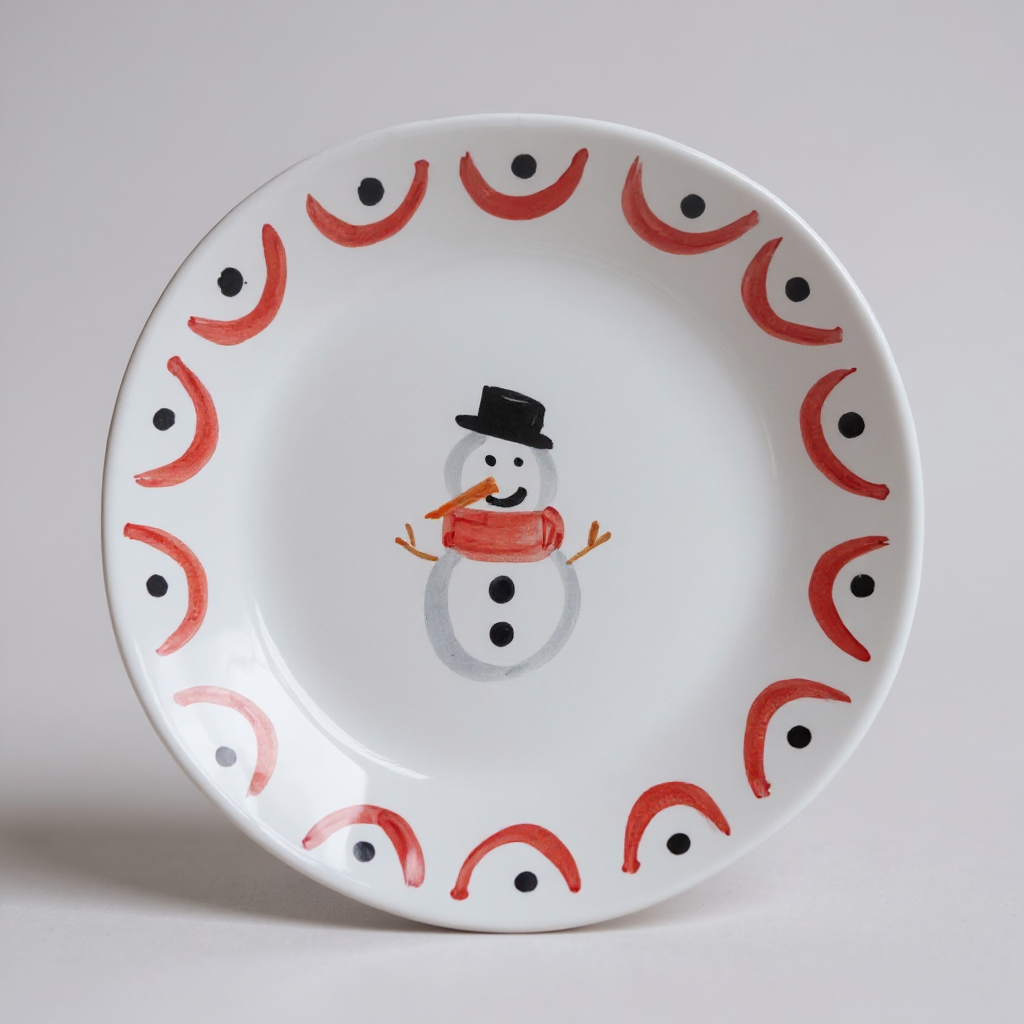 Snowman - Salad (Dessert) Plate