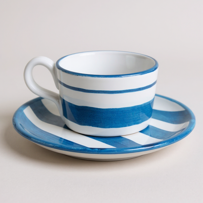 Rimini - Cappuccino Cup & Saucer, Blue