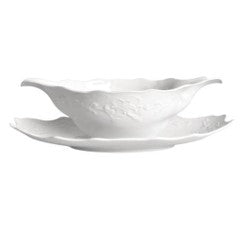 Simply Anna White Gravy Boat & Stand